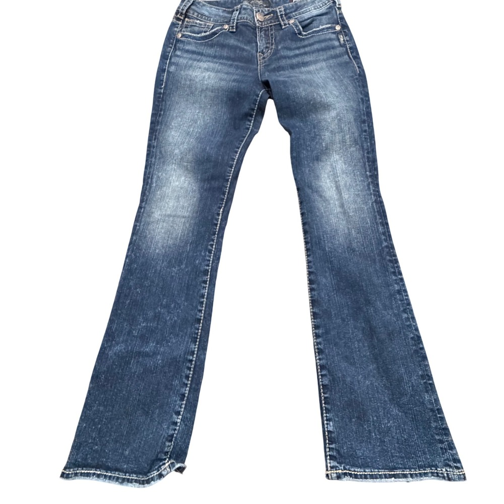 Silver Jeans Co Suki Mid Slim Boot Jeans Womens W29 L31 Medium Wash Fluid Denim
